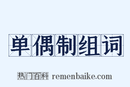 单偶制组词是什么意思的图片